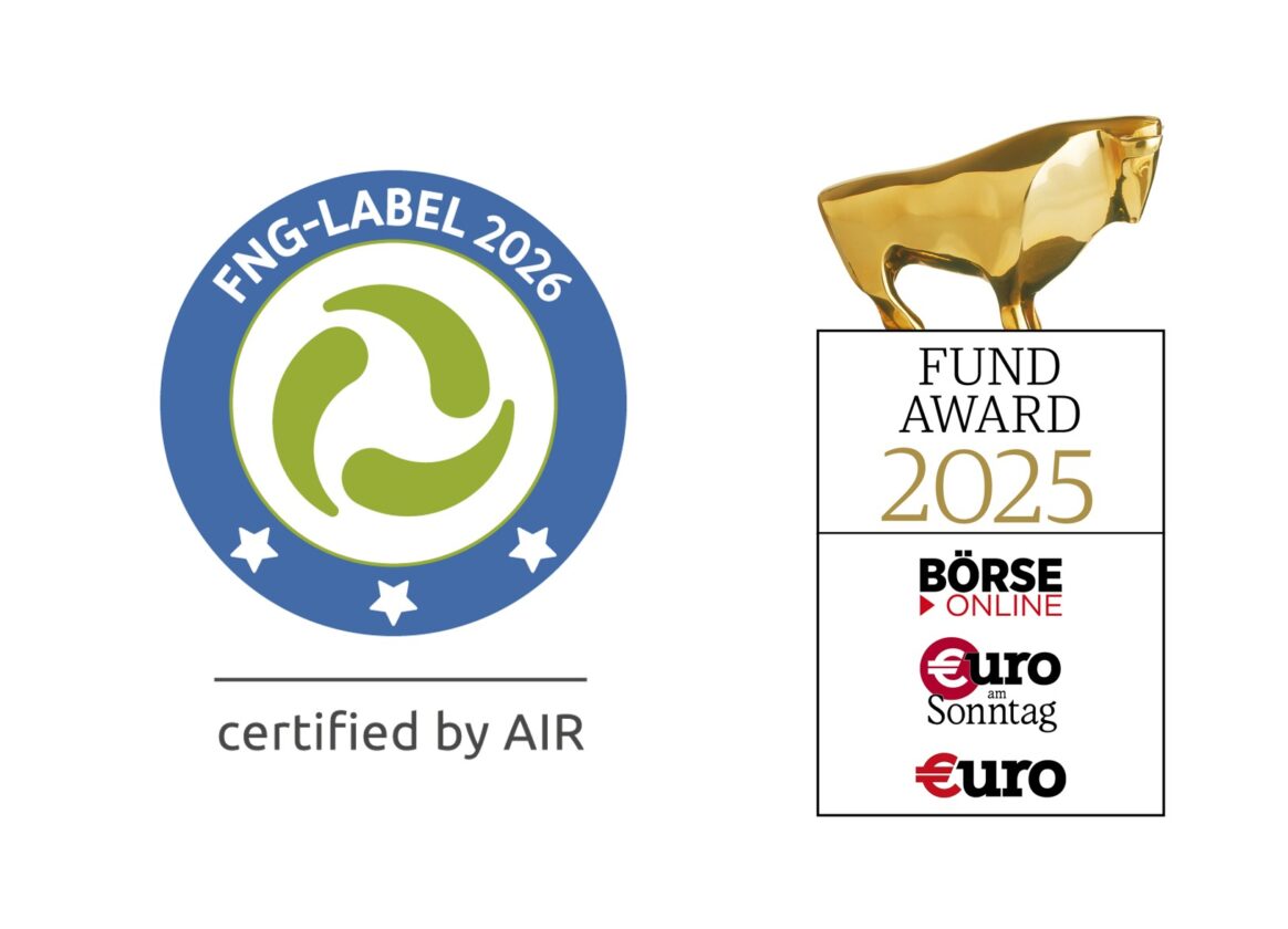 Image FNG Label 2026 and EuroFund Award 2025 for our outstanding Tareno Global Water Solutions Fund